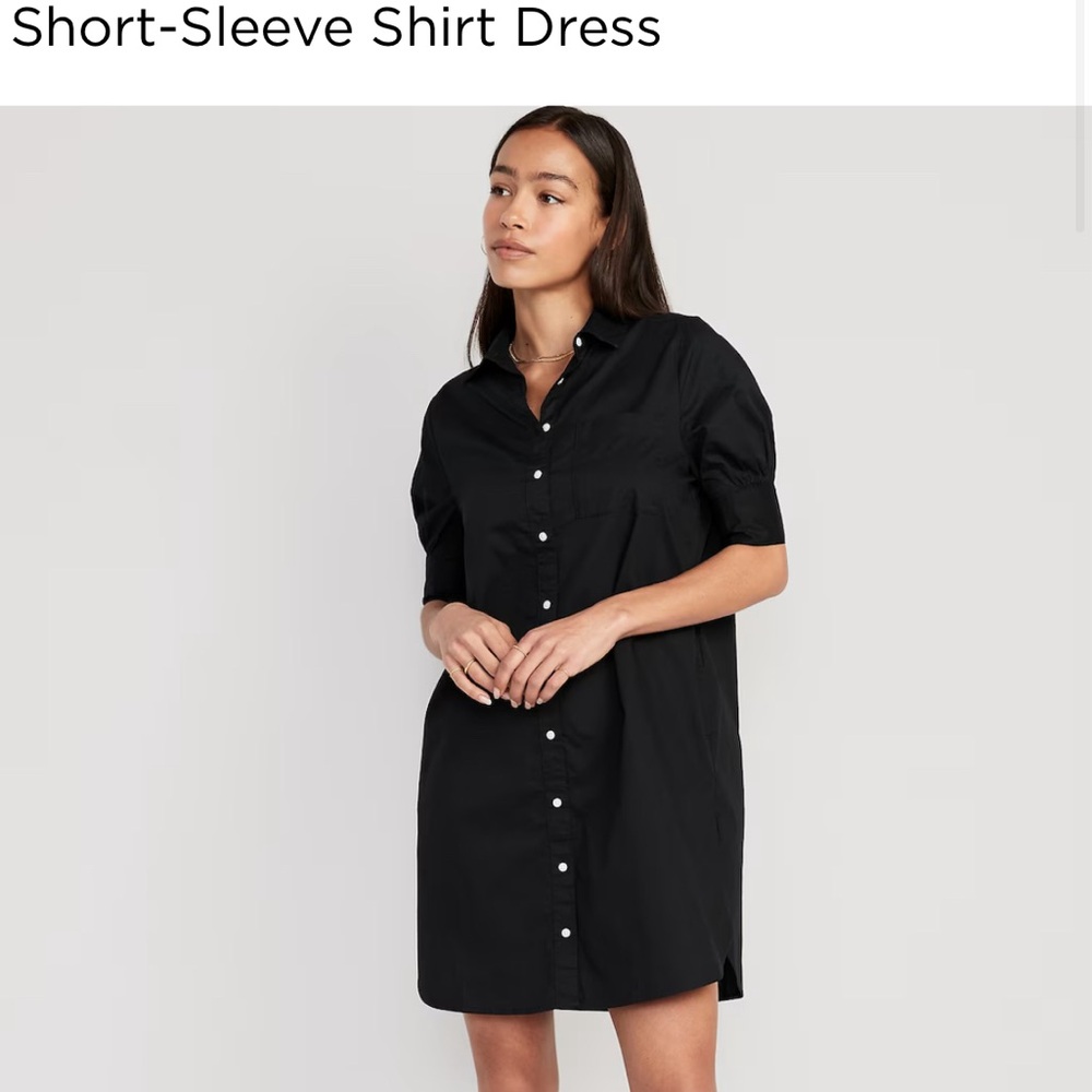NWT Old Navy black shirt dress LP